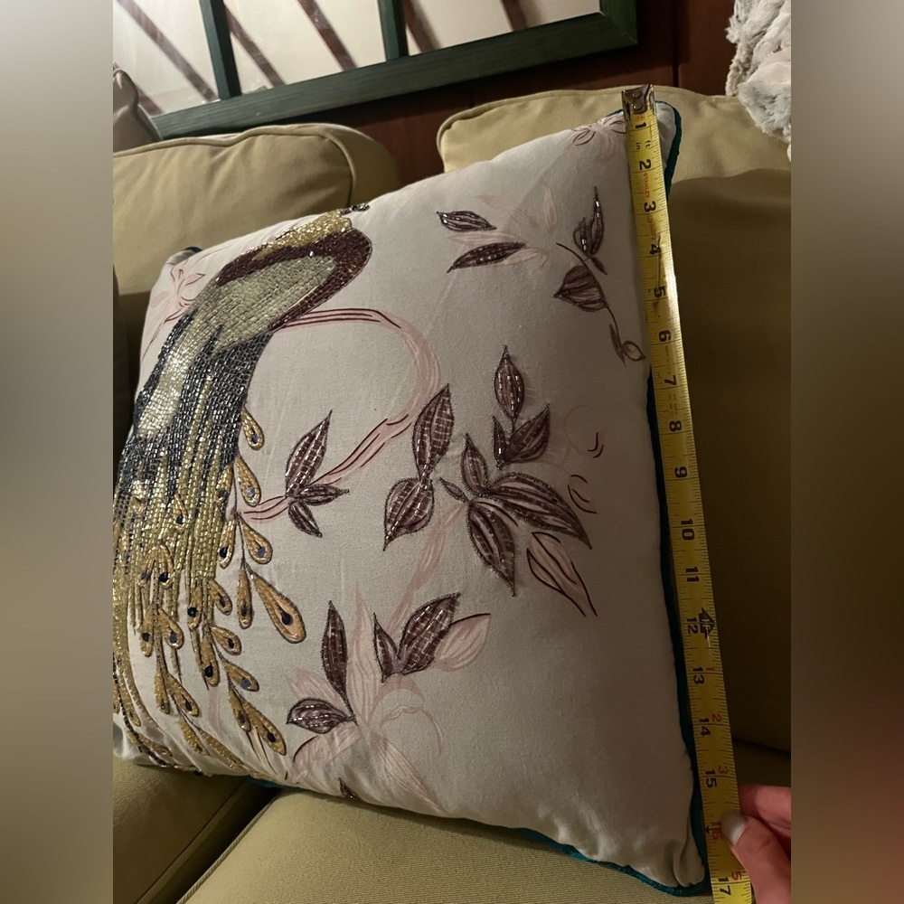 Peacock Sequent Decorative Pillows         From Dream Home - Set of Two